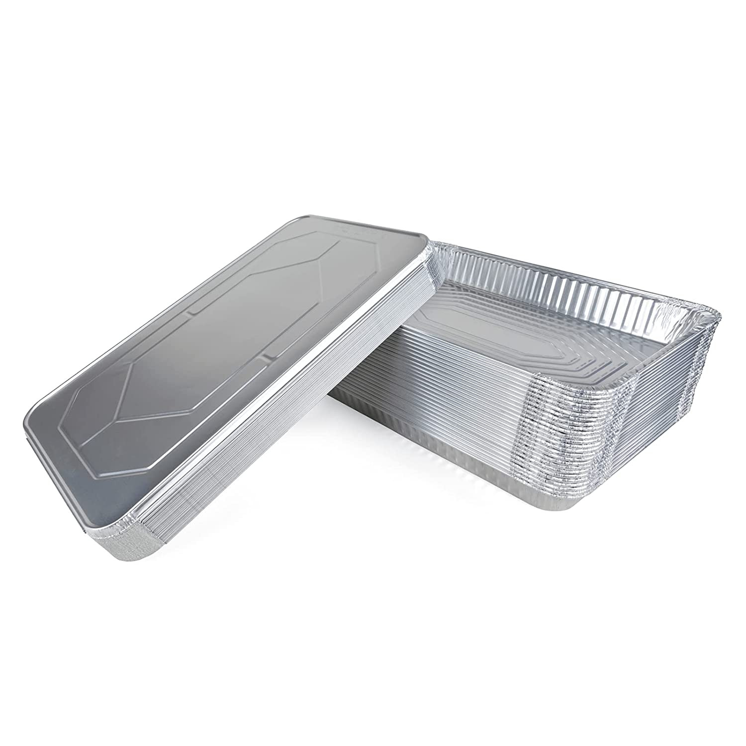 21" x 13" x 2.25" Full Size Aluminum Steam Table Pans with Lids, Medium 21" x 13" x 2.25" Full Size Aluminum Steam Table Pans with Lids, Medium 3